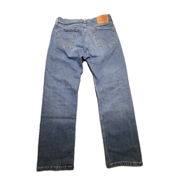 Levi's Blue Jeans Men's 34x30 505 Relaxed Fit Straight Leg Medium Wash Western - Picture 8 of 9